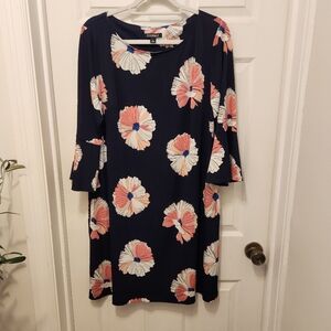 Roz & Ali Navy Navy Pink Floral Dress XL